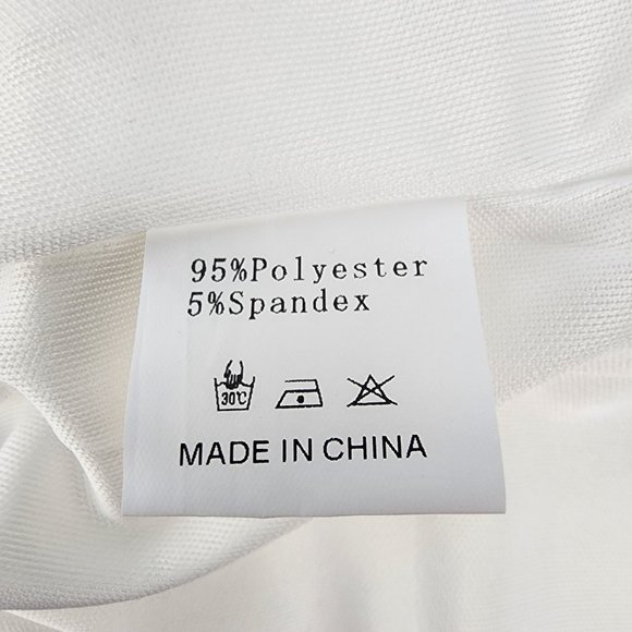 New Chalier Womens Medium White Ruffle Sleeve Shift Dress V-Neck Chiffon Poly - Picture 4 of 15